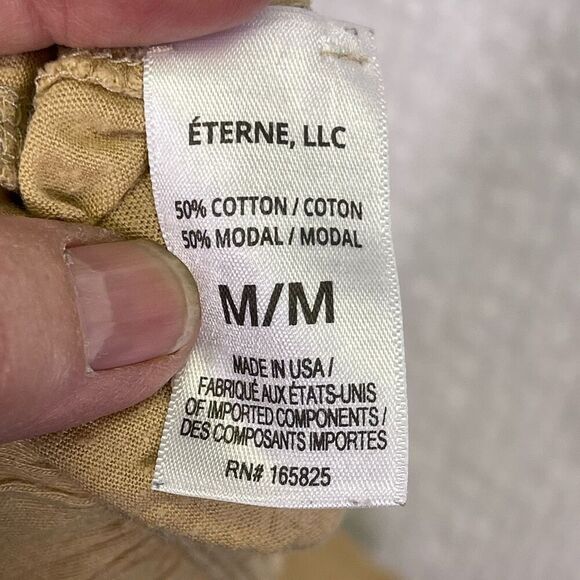 Eterne Tan Cotton Modal Blend Jersey Pull On Thermal Lounge Pants Size Medium - Picture 9 of 10